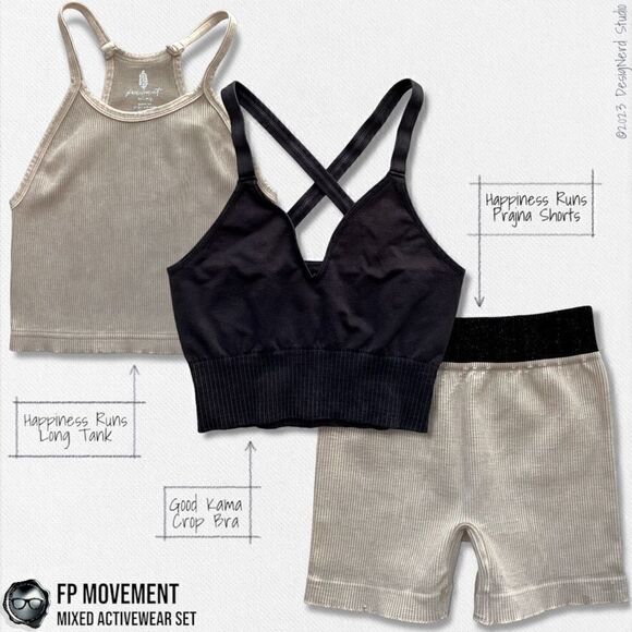 FP MOVEMENT SET: HAPPINESS RUNS LONG TANK + GOOD KARMA CROP BRA + PRAJNA SHORTS - Picture 16 of 16